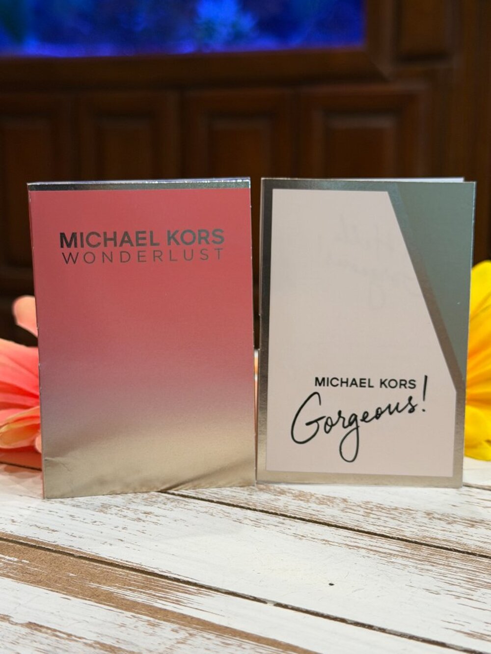 🎁5 For $25 Michael Kors Wonderlust & Gorgeous Sample Spray Card 1.5 ml 2X New!
